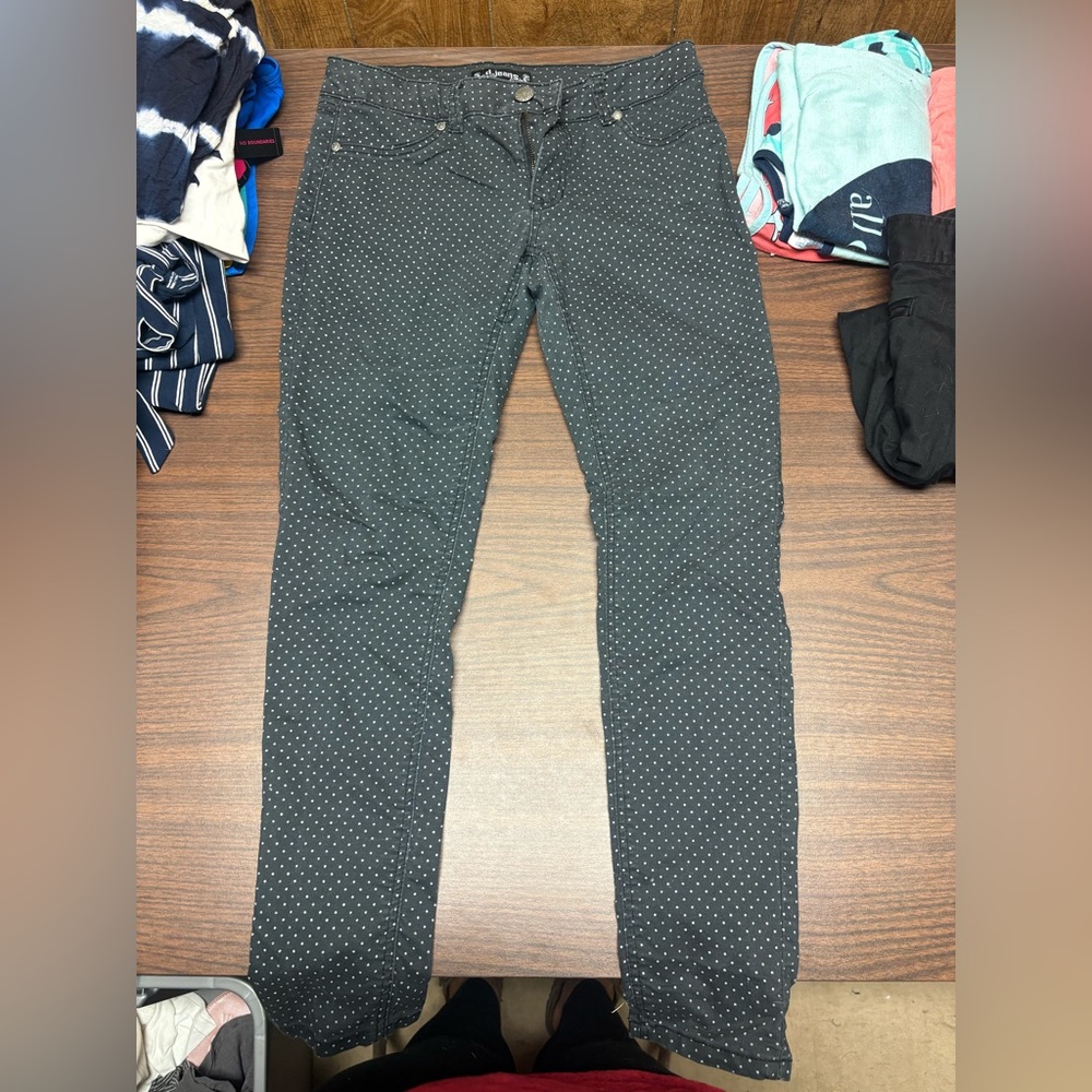d. jeans Charcoal Pants with White Dots